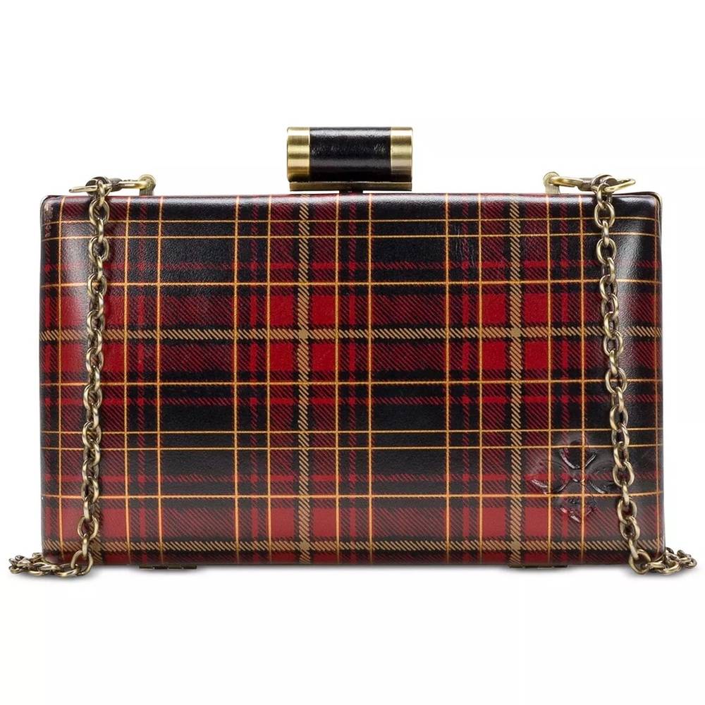NWOT Alora Tartan Leather Clutch by Patricia Nash